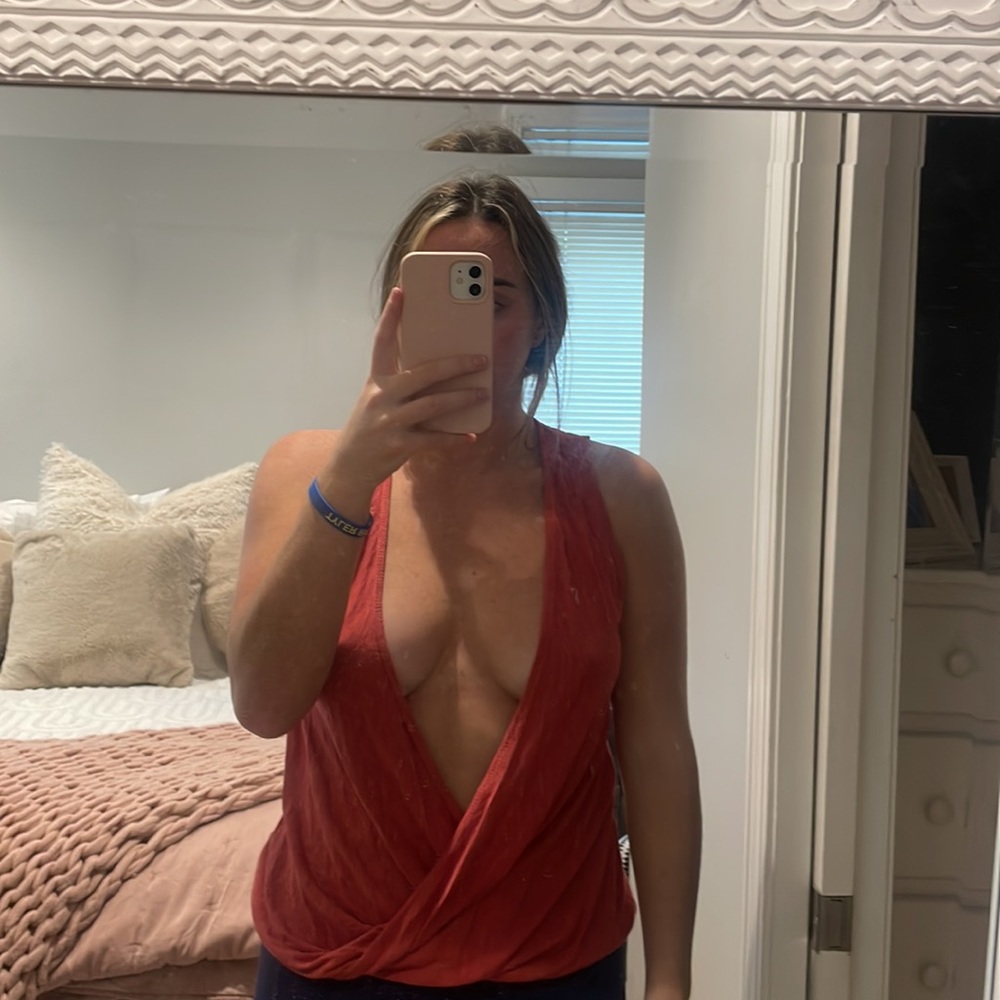 Urban Outfitters (silence+noise), open front red tank top, size